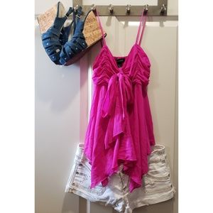 Ideology bright pink shear top